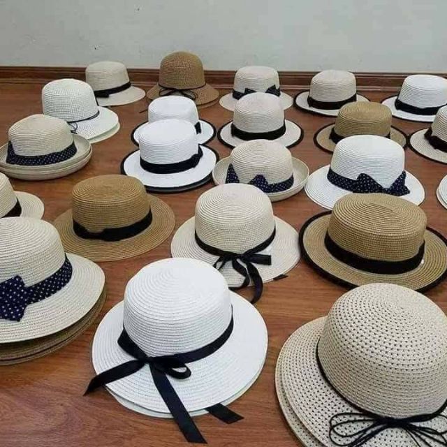 Nón cói/Mũ cói vành nhỏ đi biển (Nhiều mẫu)