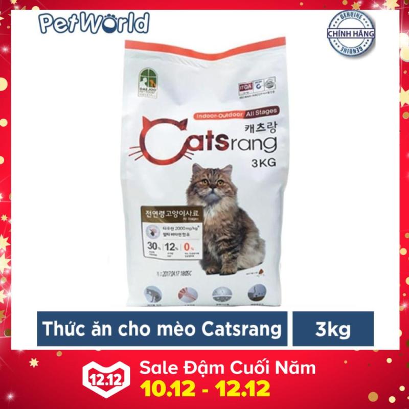 Thức ăn hạt cho mèo mọi lứa tuổi Catsrang 3kg (Nhập khẩu Hàn Quốc)