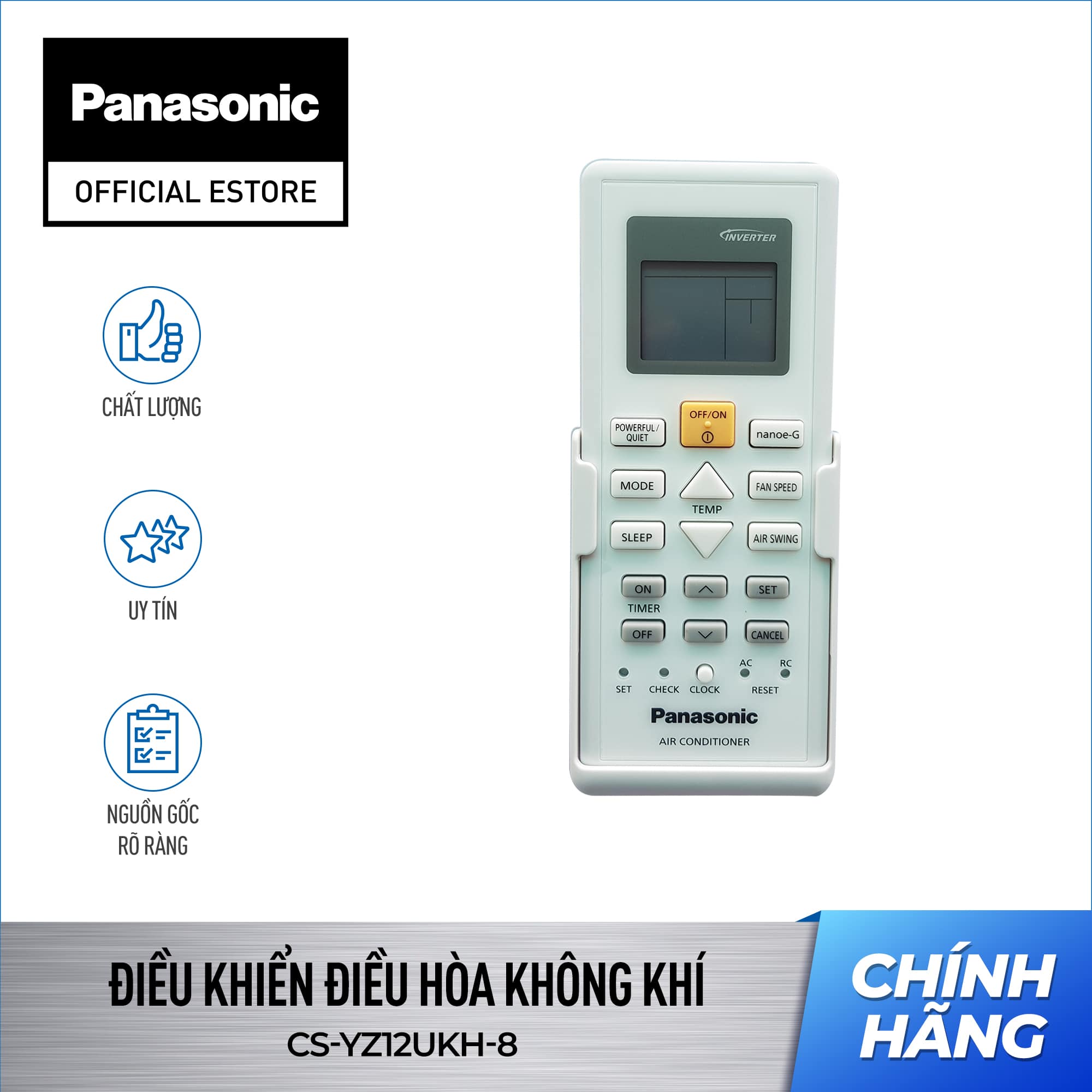 Điều khiển Máy lạnh/ Điều hòa Panasonic CS-YZ9UKH-8/CS-YZ12UKH-8 - Remote Máy lạnh/ Điều hòa Panasonic ACXA75C10600