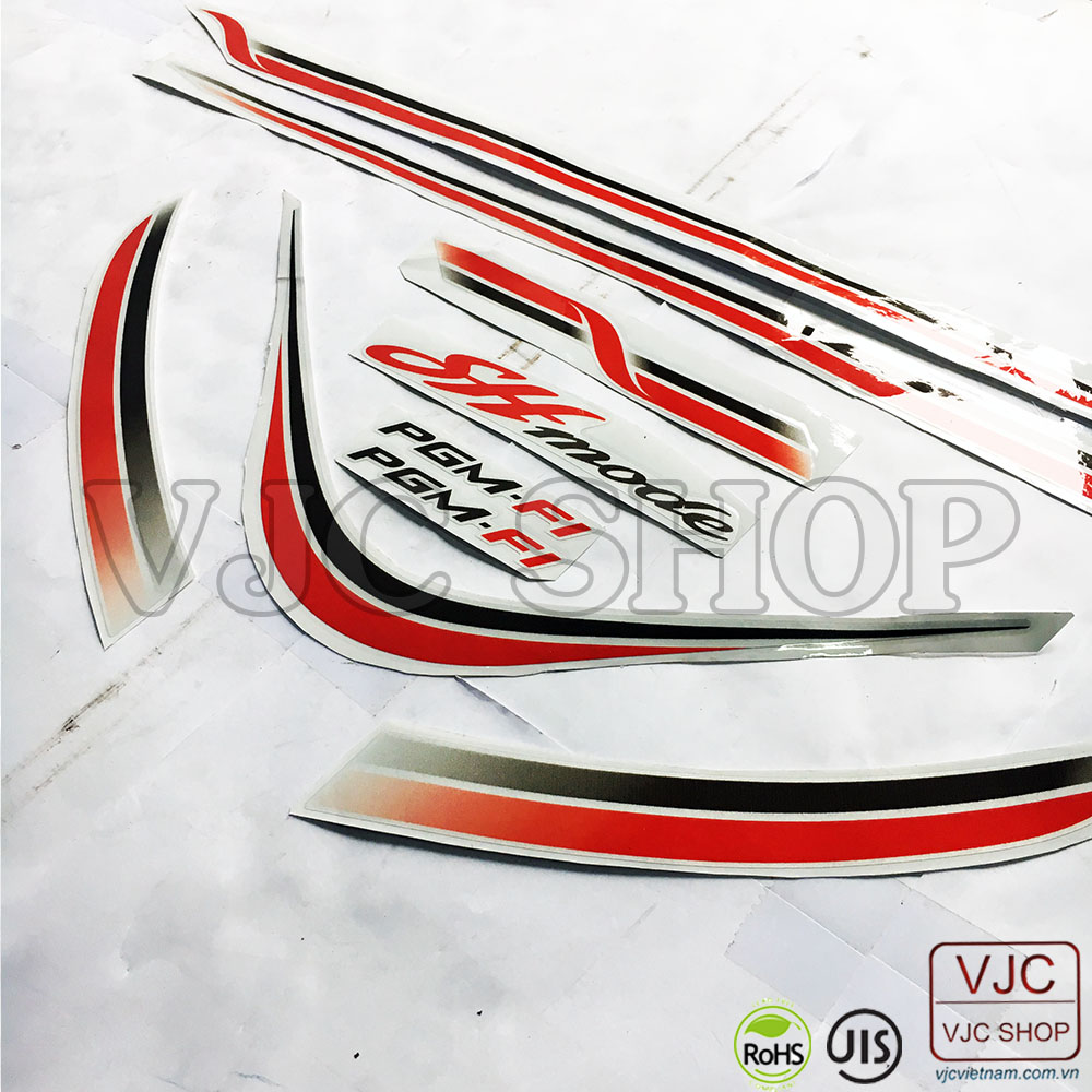 Bộ tem xe SH Mode tem chỉ các màu lựa chọn cho decal xe máy