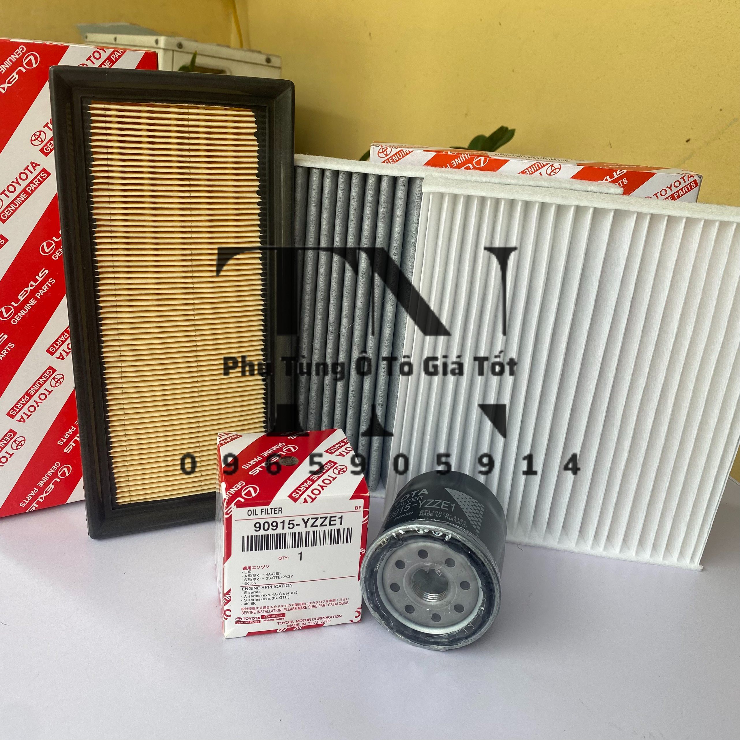[Combo Vios] Combo 3 lọc Vios(2014-2021): Động cơ - Điều hòa(máy lạnh) - Nhớt(dầu)