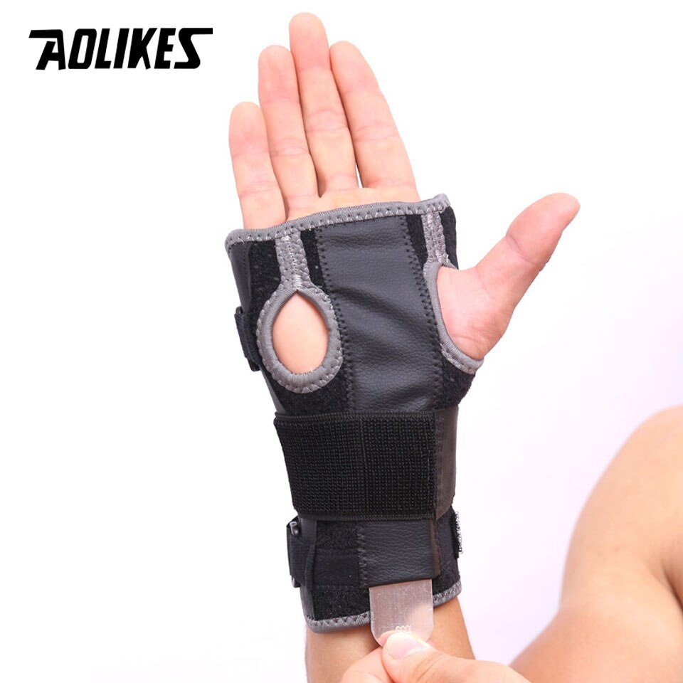 Nẹp cố định khớp cổ tay cao cấp AOLIKES A-1680 thoáng khí có thanh hợp kim nhôm chắc chắn Metal Plate Support Wrist