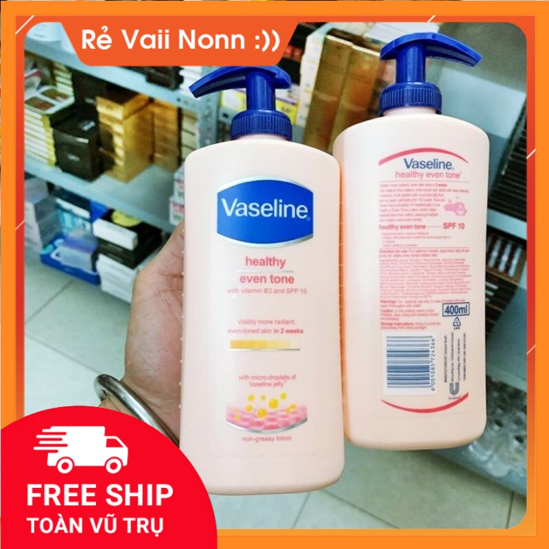 Sữa Dưỡng Thể Vaseline Healthy Even Tone 400ml (Có Vòi) Dưỡng Ẩm , Trắng Mịn Da , Chống Nắng