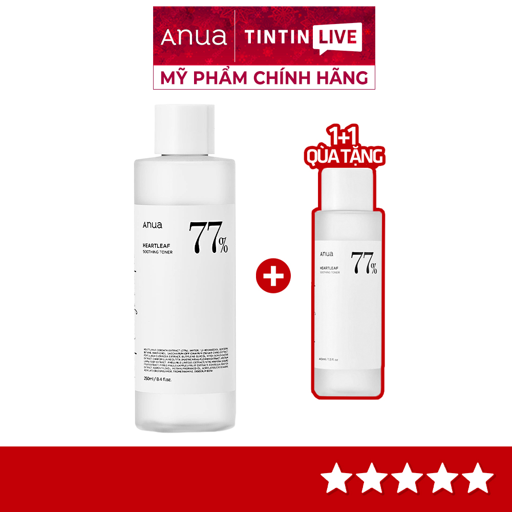 Nước cân bằng làm dịu da ANUA 77% Heartleaf Soothing Toner Tặng kèm chai