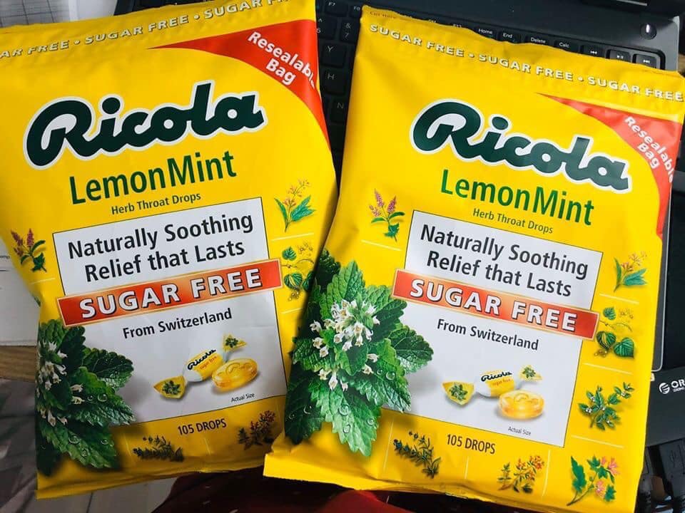 Kẹo Ricola Sugar Free Lemon Mint 105v