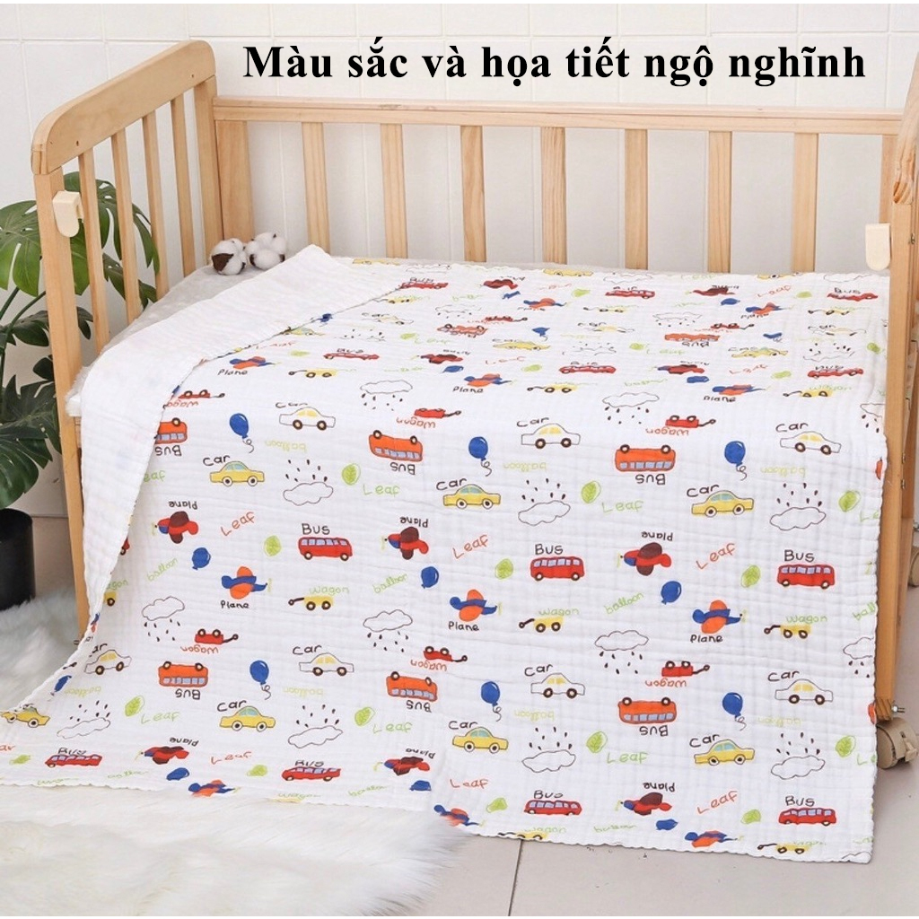 Khăn tắm, chăn đắp xô 6 lớp nhăn (KT 105x110cm)