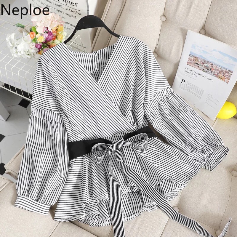 [HCM]Áo Kiểu Nữ Cổ Đắp Chéo Xinh Đẹp