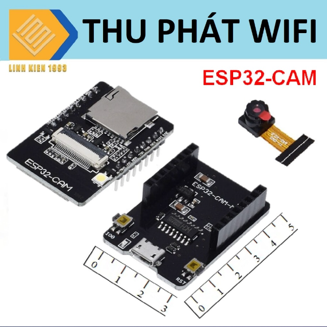 Mạch thu phát wifi Esp32 camera, có đế cắm nạp code