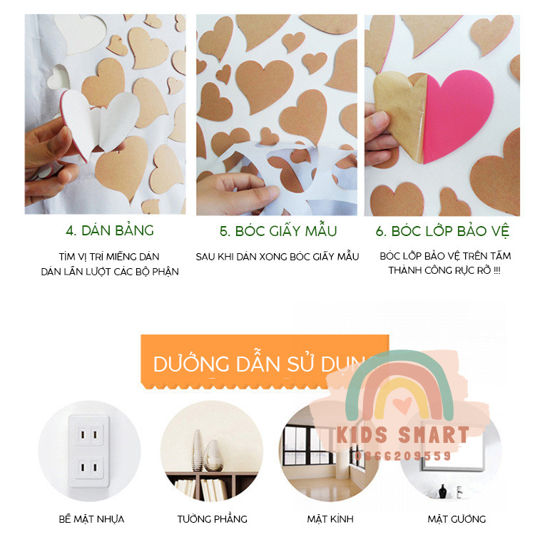 Tranh Dán Tường Mica 3D🍓🍓XẢ KHO🍓🍓Thước Đo Thước Đo Chiều Cao Cho Bé
