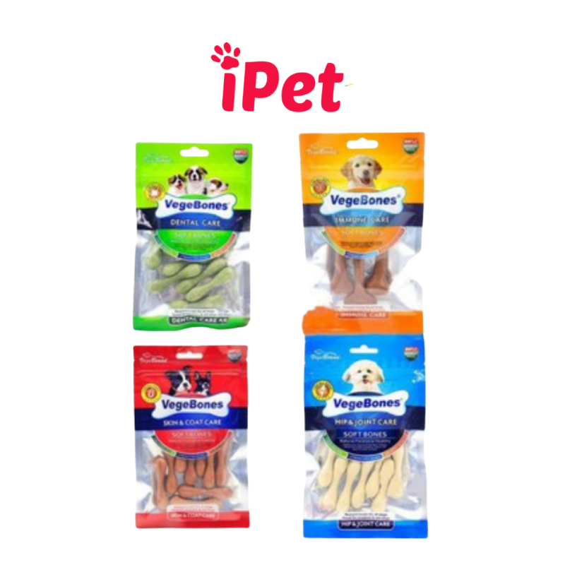 [HCM]Xương Gặm Thưởng Ăn Vặt Sạch Răng Thơm Miệng Cho Chó VegeBones - iPet Shop