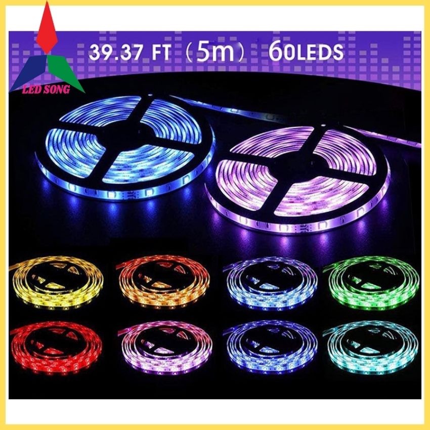 Led Dây Dán 5050 7 Màu Rgb 12v Cuộn 5m