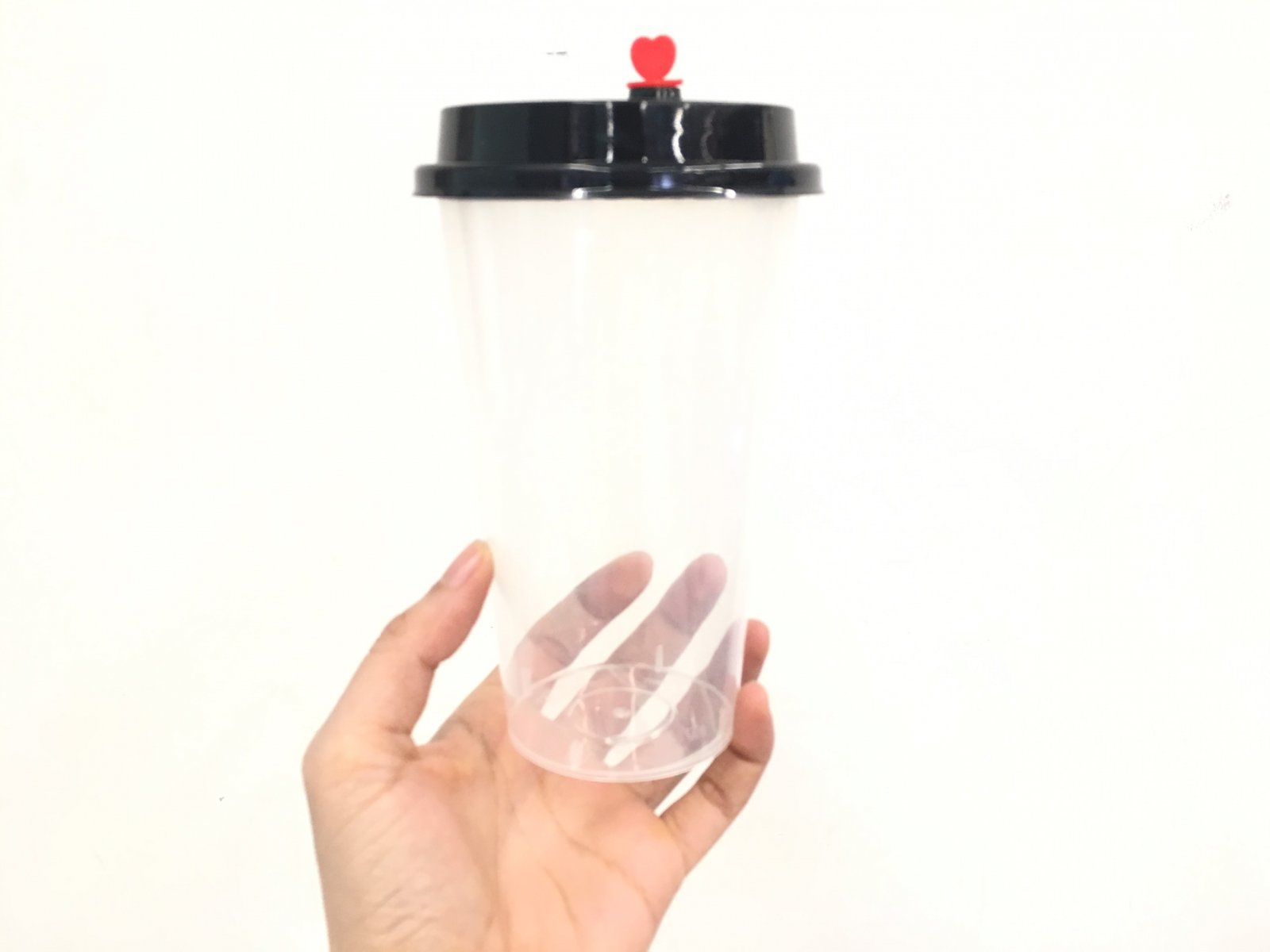 Ly nhựa take away nắp tim 500ml ( 10 ly)