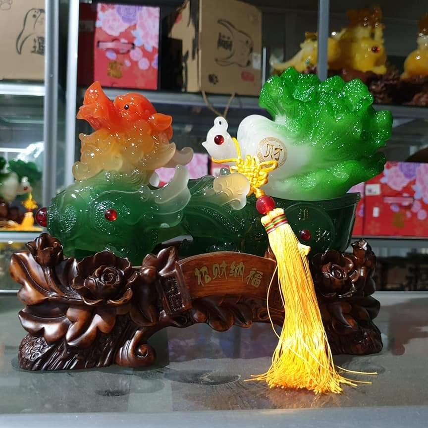 Tỳ hưu phong thủy kéo bắp cải ngang 27 cm cao 25 cm