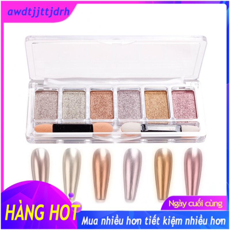 6 colors glitter Chrome powder nail mirror powder manicure nail art mirror powder holographic nail mirror powder
