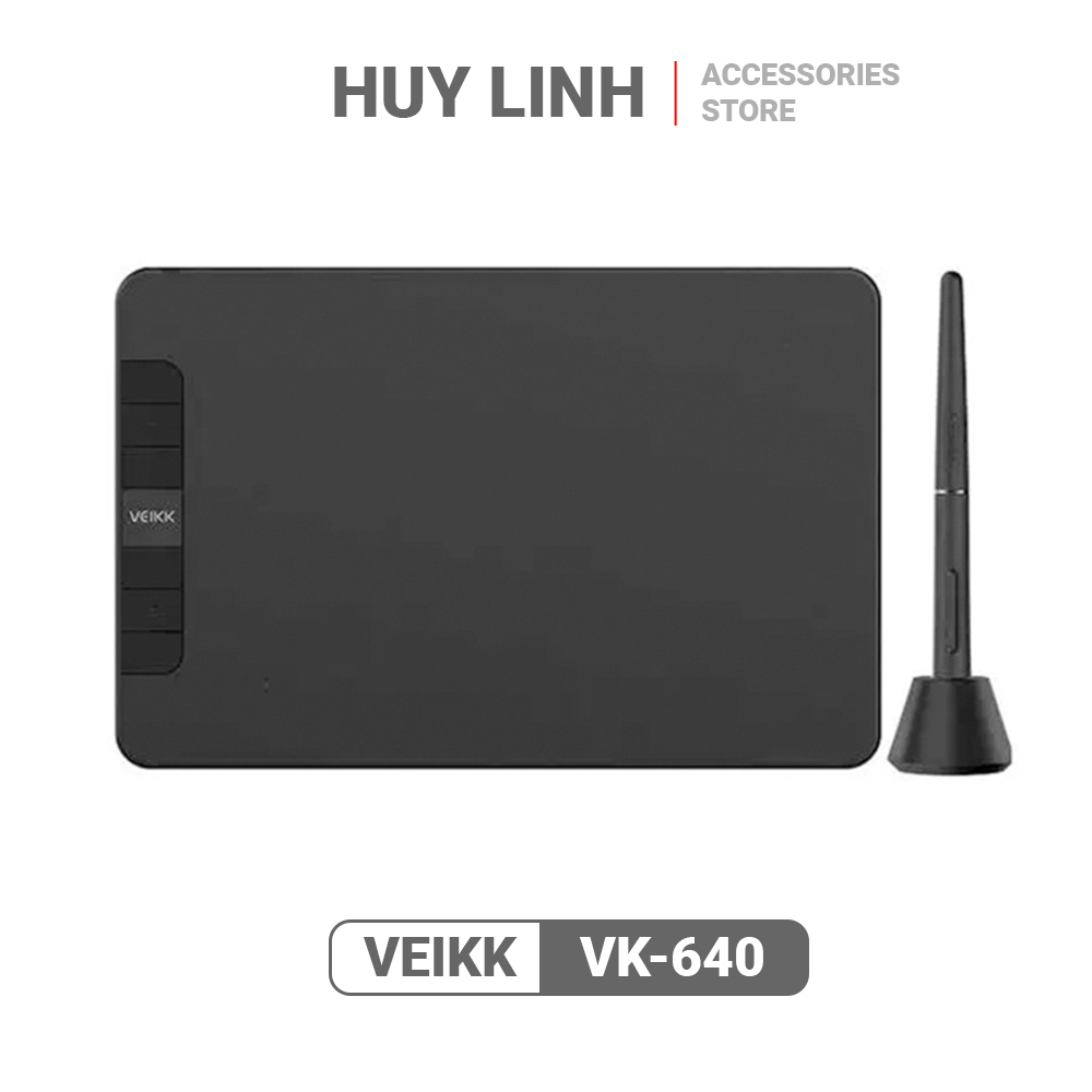 Bảng vẽ cảm ứng VEIKK VK640 6 phím tắt - KT 6x4 Inch tương thích với Android, Windows và Mac OS