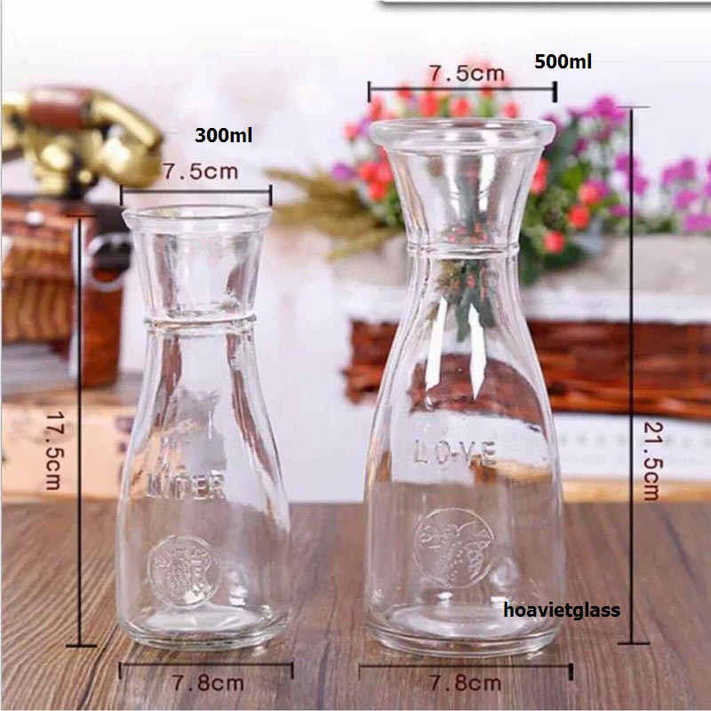 [HCM]Ly eo thủy tinh đựng trà sữa 300ml và 500ml