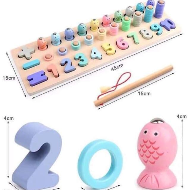 BỘ CÂU CÁ GỖ TOÁN HỌC CHO BÉ