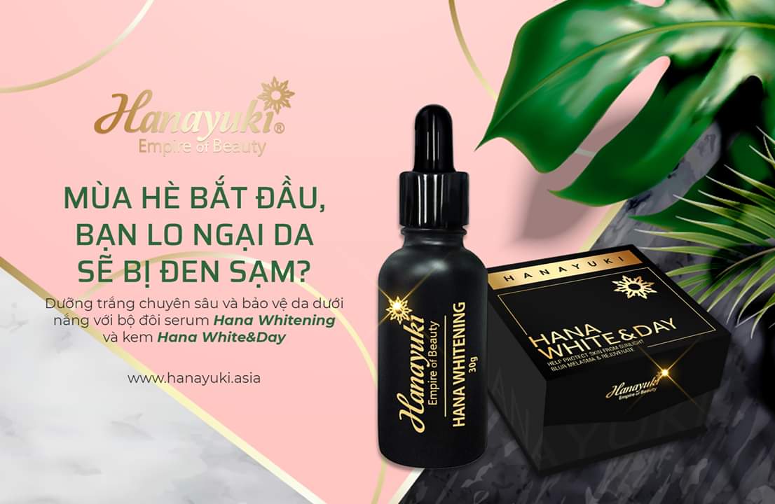 [TẶNG QUÀ + GIẢM VOUCHER 8%] [Chính Hãng Hanayuki,Date 2026] Combo Hanayuki dưỡng trắng chống nắng [ Kem ngày Hana white day và Serum dưỡng trắng Hana whitening]