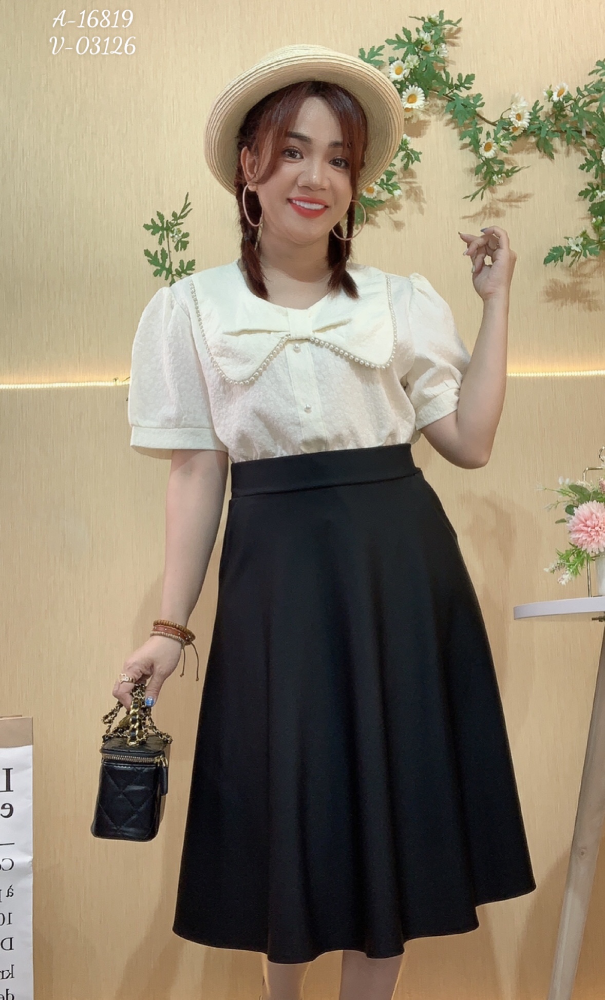 Big Size Long Dress with 2 Pockets - 03126