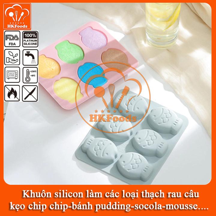 KHUÔN SILICON LÀM THẠCH RAU CÂU SOCOLA 6 HÌNH BÁNH CÁ