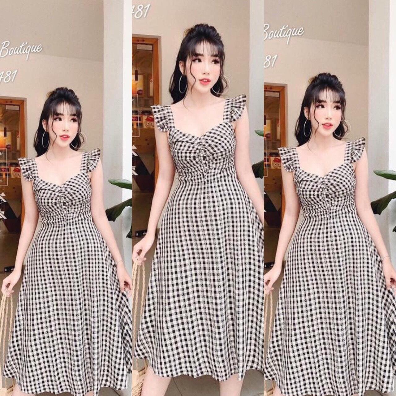 Đầm xòe tay bèo-TH