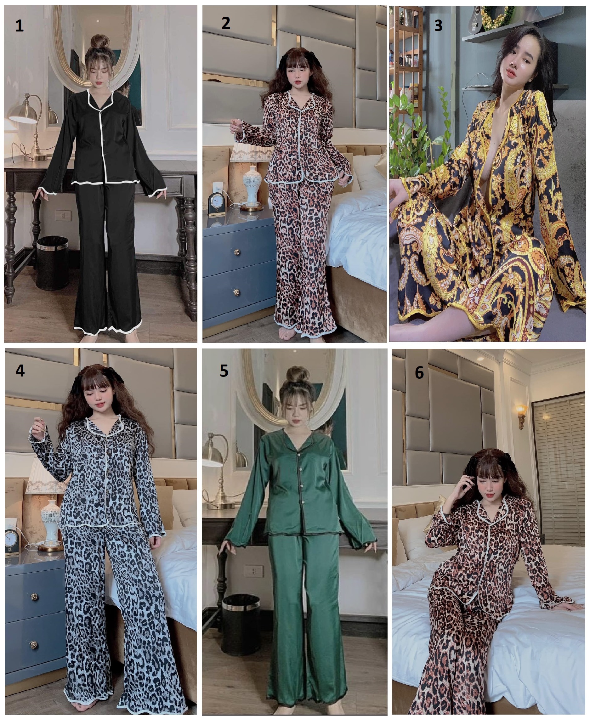Đồ Bộ Lụa Latin - Satin - Lượn Sóng