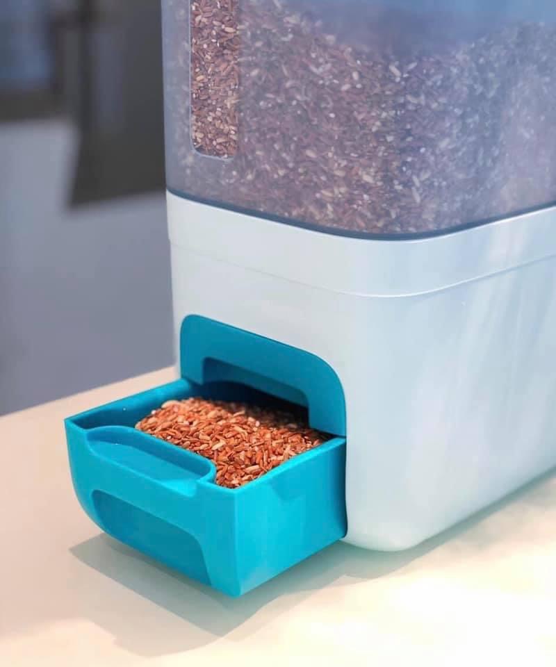Thùng Gạo Tupperware Rice Smart Aqua 10kg (chính hãng)