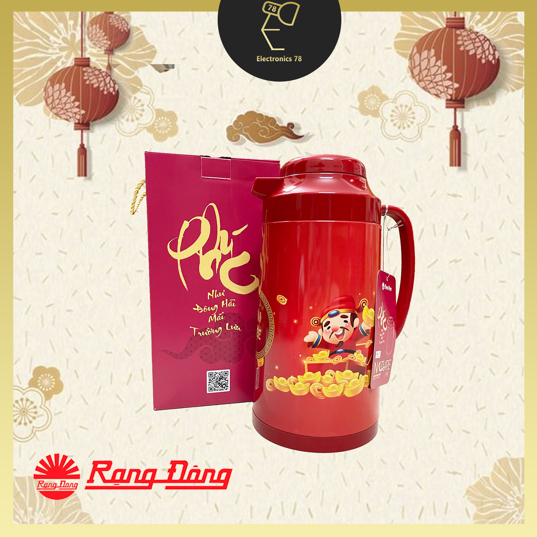 [Phích Tết] Phích giữ nhiệt 1 Lít -  Bình pha trà Rạng Đông RD 1040 TS