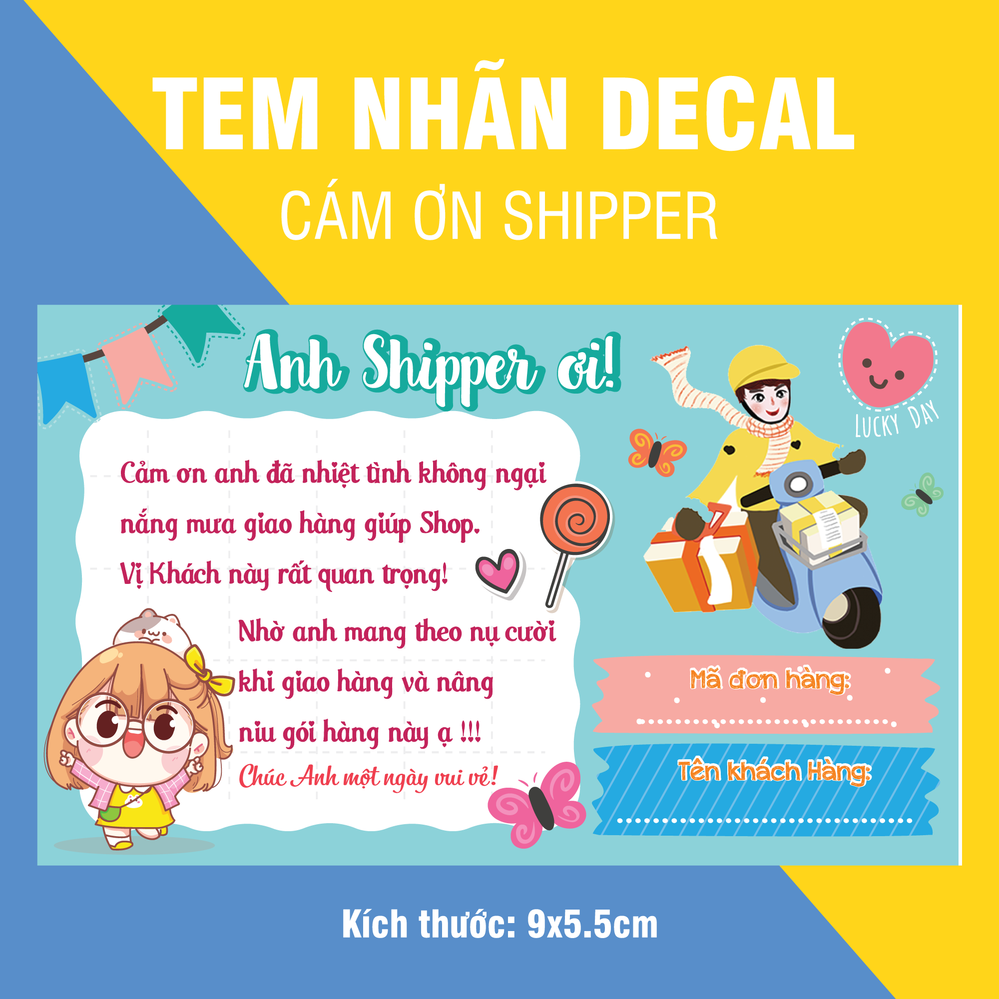 100 Nhãn dán, tem decal có keo sẵn cám ơn shiper, Quay Video Kiểm Tra Đơn Hàng