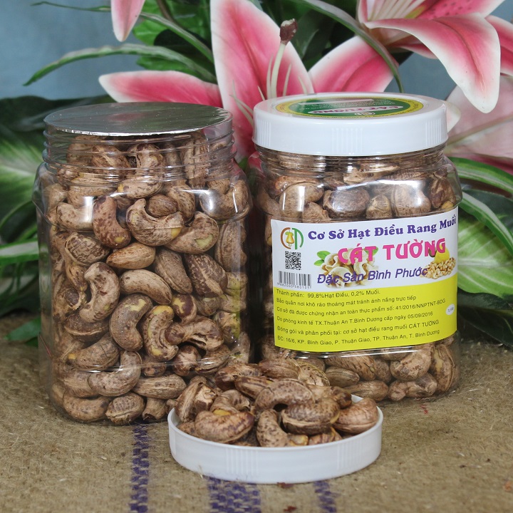 HẠT ĐIỀU RANG MUỐI NGUYÊN HẠT CÒN VỎ LỤA LOẠI A VIỆT (SIZE 520 HẠT/1KG) ĐÓNG 250-500G, HÀNG MỚI RANG MỖI NGÀY