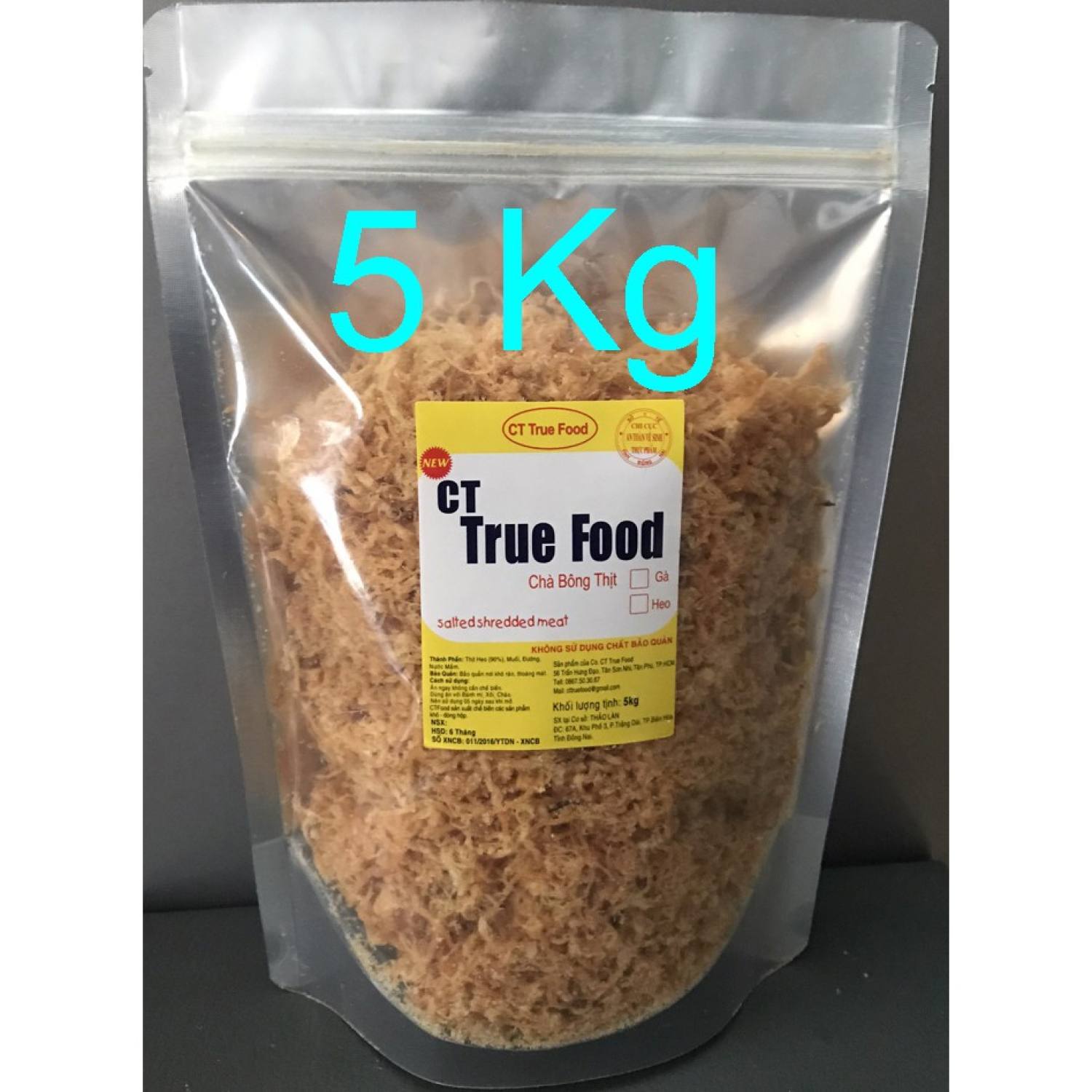 Ruốc gà sợi - chà bông gà sợi / ct true food - túi 5 kg