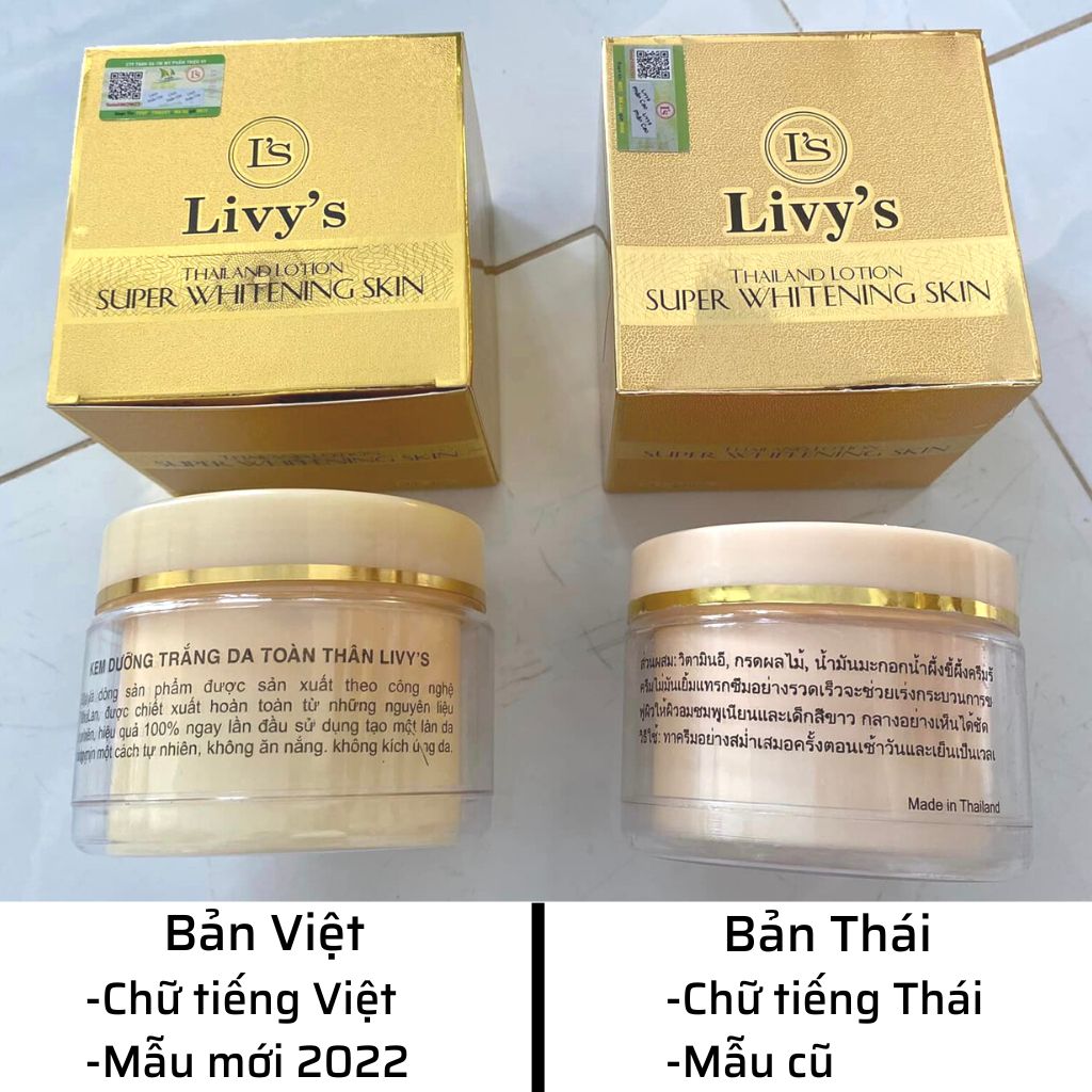 Kem body trắng da cấp tốc LIVY'S chính hãng da trắng mềm mịn sau 7 ngày xuất xứ Thái Lan (250g) - Zavenci Offical