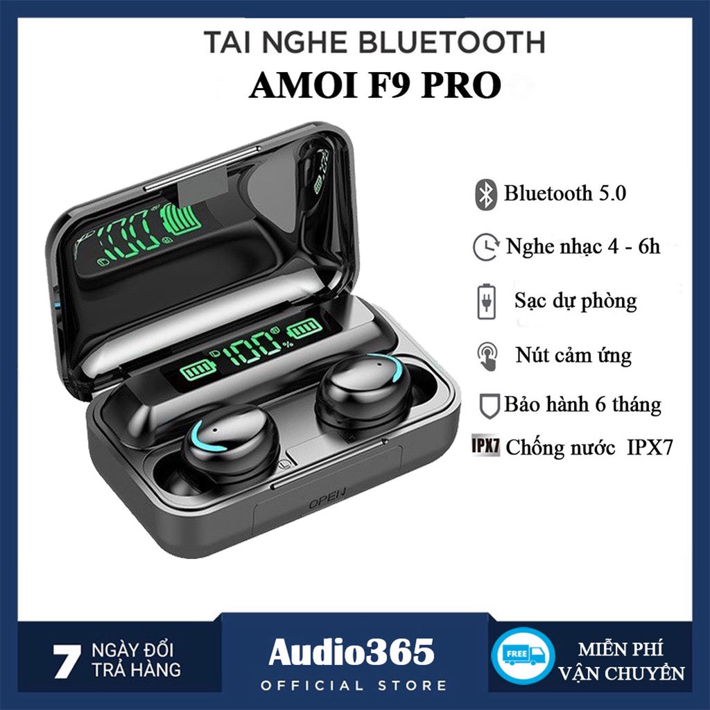Tai nghe cảm ứng TWS F9 PRO bluetooth 5.1 phiên bản mới cao cấp pro - Hàng nhập khẩu