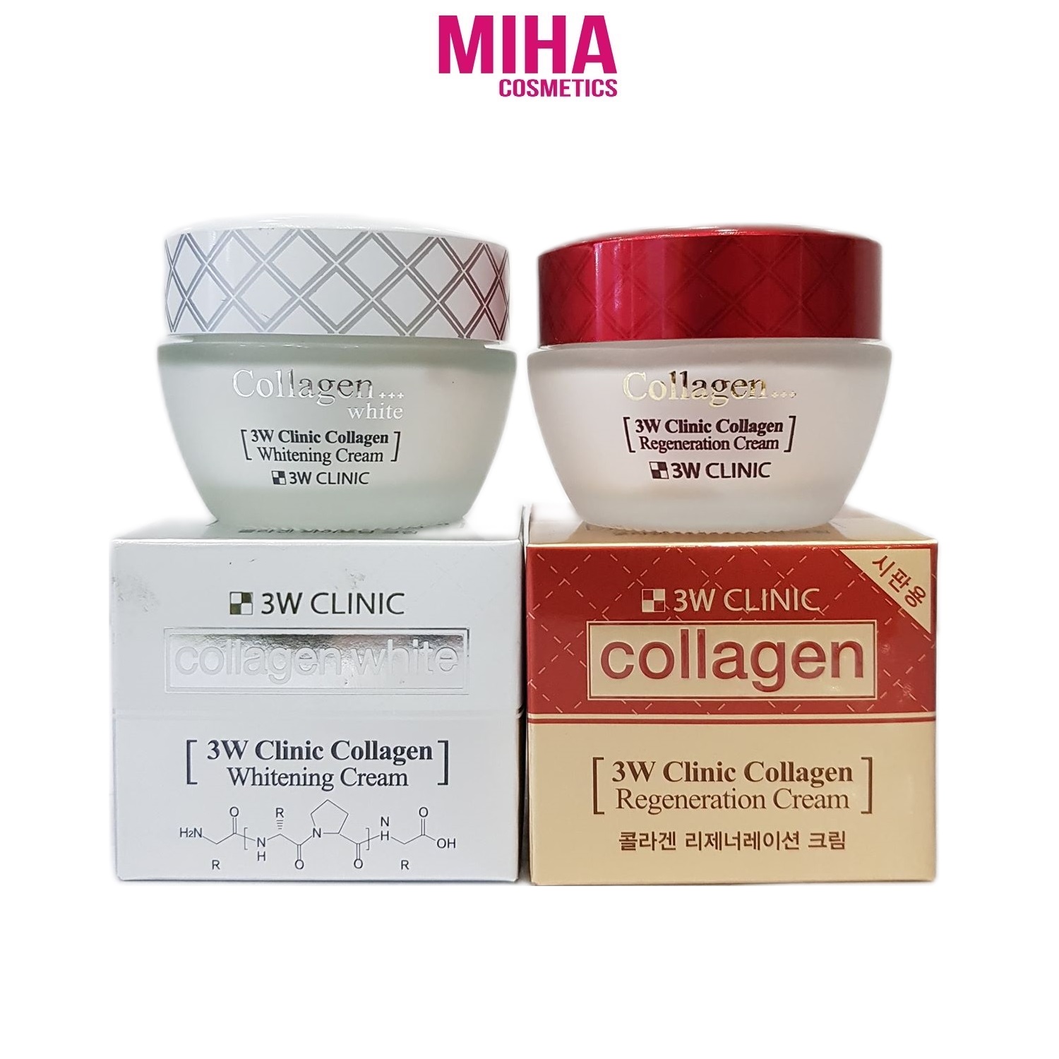 Kem Dưỡng Trắng Da Chống Lão Hóa 3W CLINIC Collagen 60ml Hàn Quốc