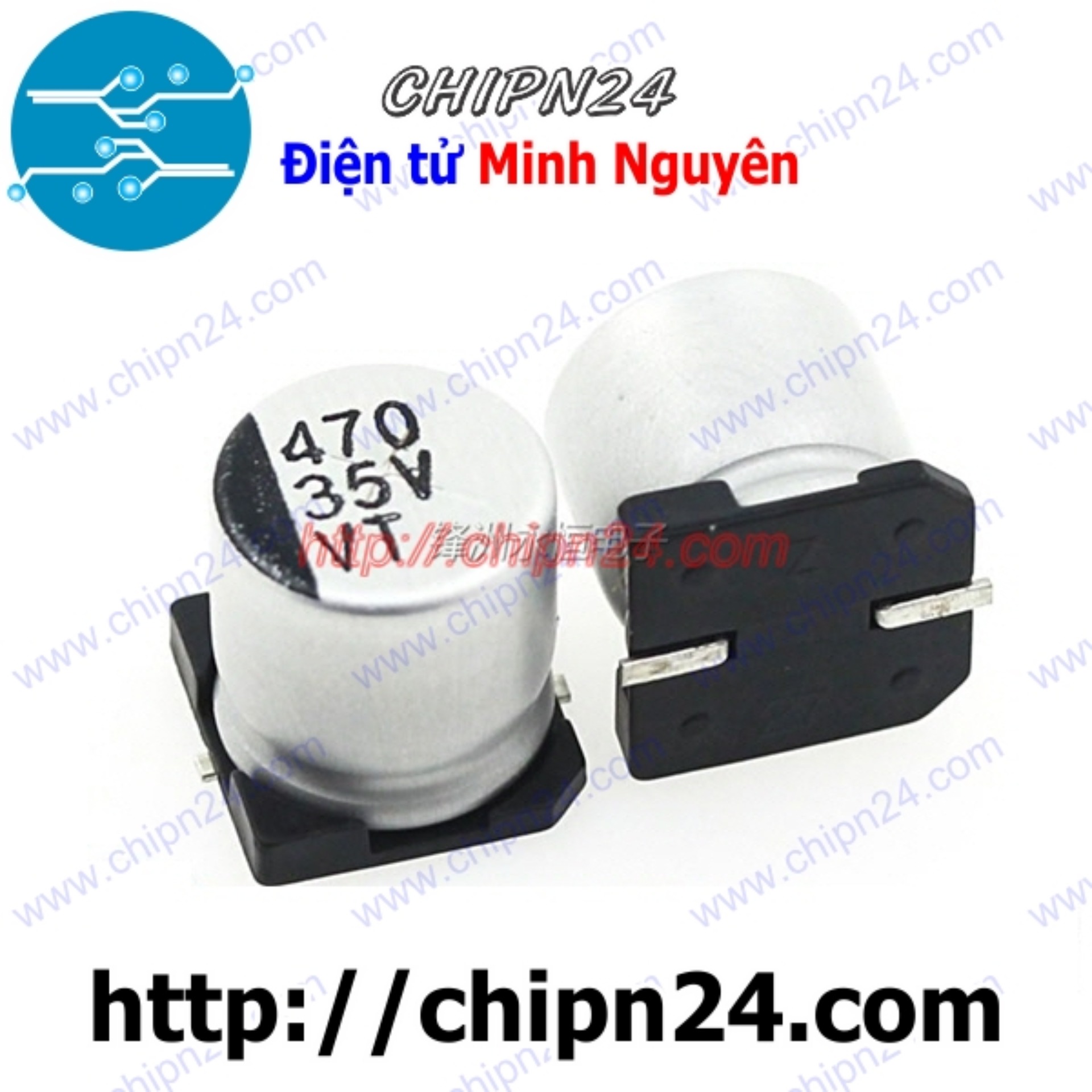 [3 con] (KG2) Tụ nhôm 470uF 35V 10x10.5mm [SMD Dán]