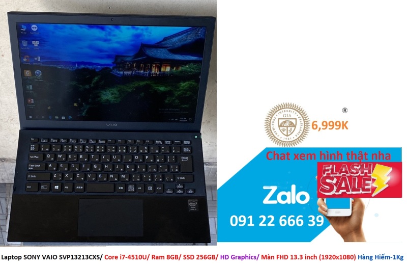 Bảng giá Laptop SONY VAIO SVP13213CXS/ Core i7-4510U/ Ram 8GB/ SSD 256GB/ HD Graphics/ Màn FHD 13.3 inch (1920x1080) Hàng Hiếm-1Kg Phong Vũ