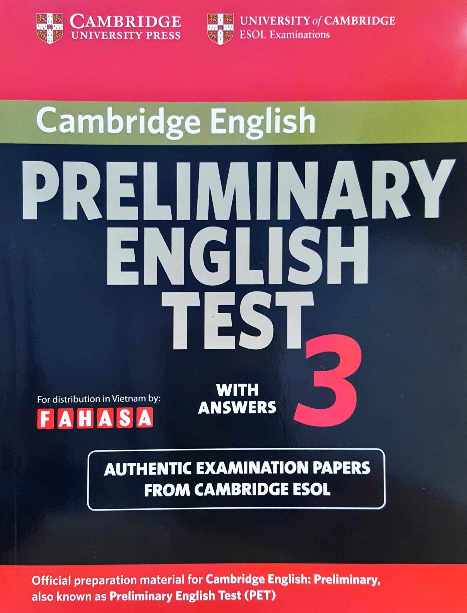 Fahasa - Cambridge Preliminary English Test 3 Student's Book with Answers FAHASA Reprint Edition