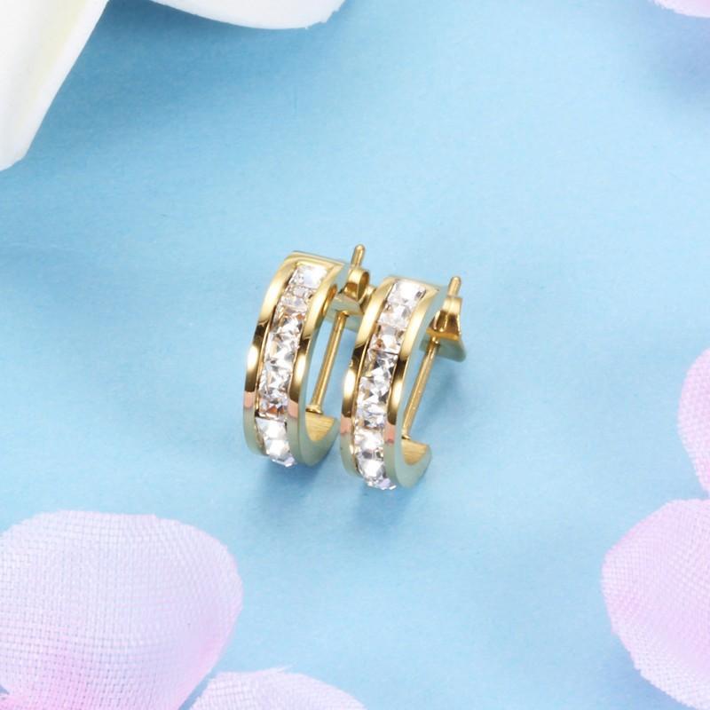 Bông Tai Nữ Đính Đá Titan Ko Đen TT 2296