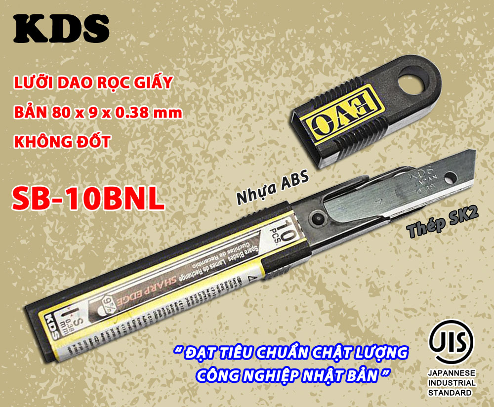 Lưỡi dao rọc giấy không đốt Nhật Bản KDS bản 9mm