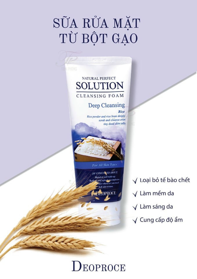 Sữa rửa mặt gạo lứt Deoproce 170g