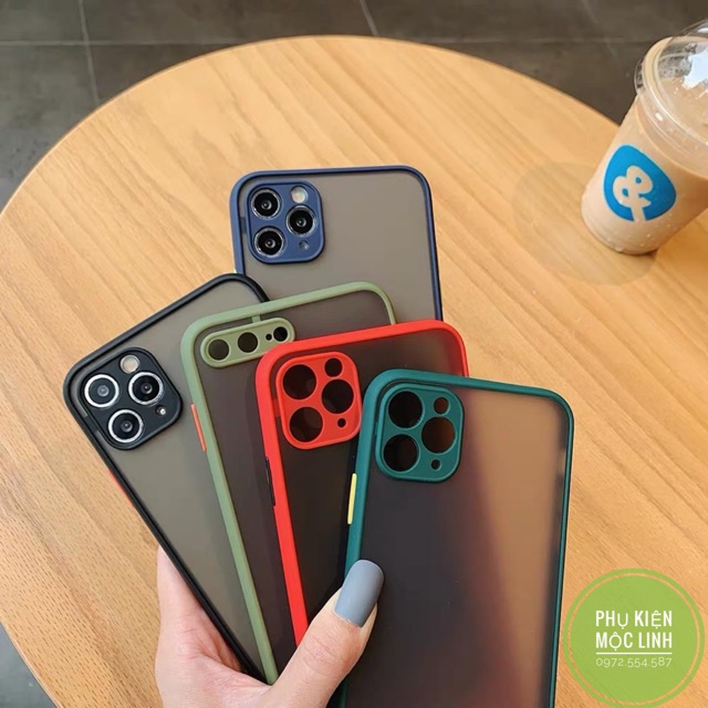 IPHONE 12 PRO MAX MINI 11 Xs MAX X XS 8PLUS 7PLUS 6PLUS 6 ỐP NHÁM + BẢO VỆ CAMERA CHỐNG SOCK  VA ĐẬP  BÁM VÂN TAY