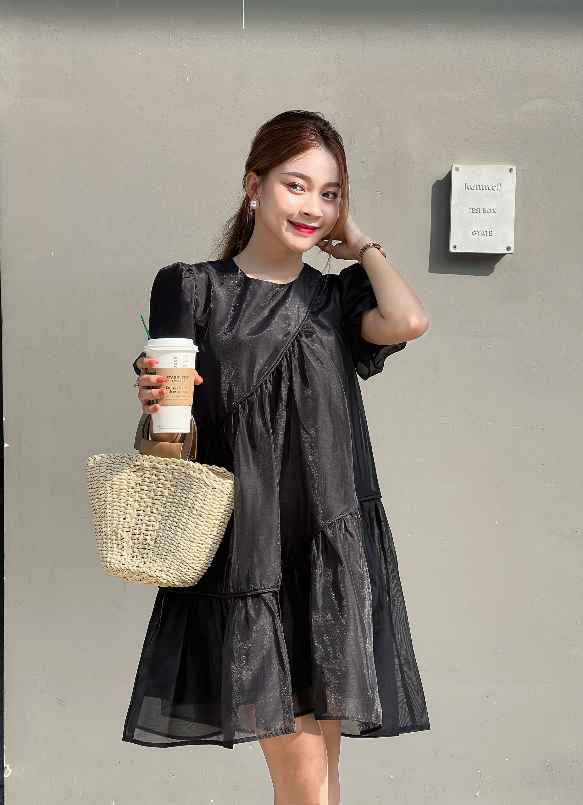 Đầm babydoll ngắn vặn thừng Joven
