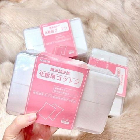 [HCM]Bông tẩy trang Miniso Nhật Bản 1000 miếng siêu mỏng 100% cotton không gây kích ứng - MIMOSAA