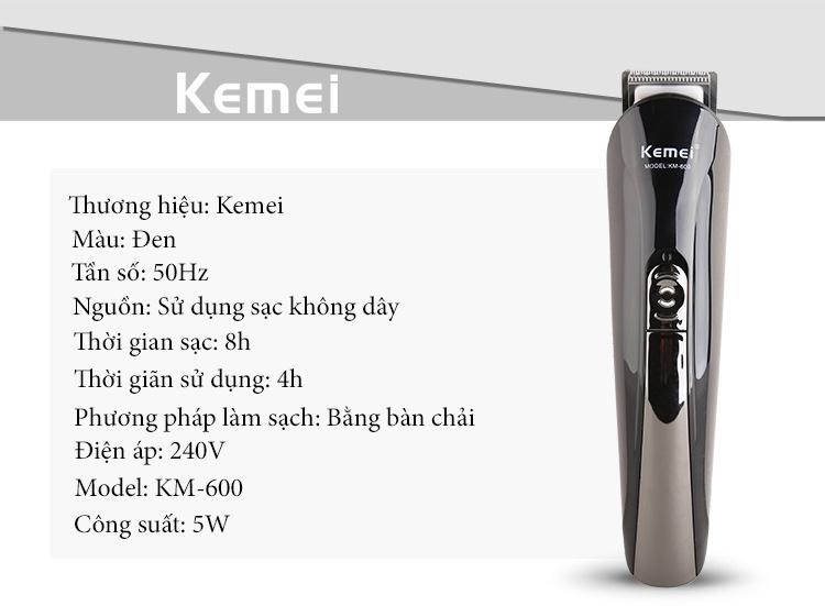 Tông Đơ Cắt Tóc Kemei 6 Trong 1