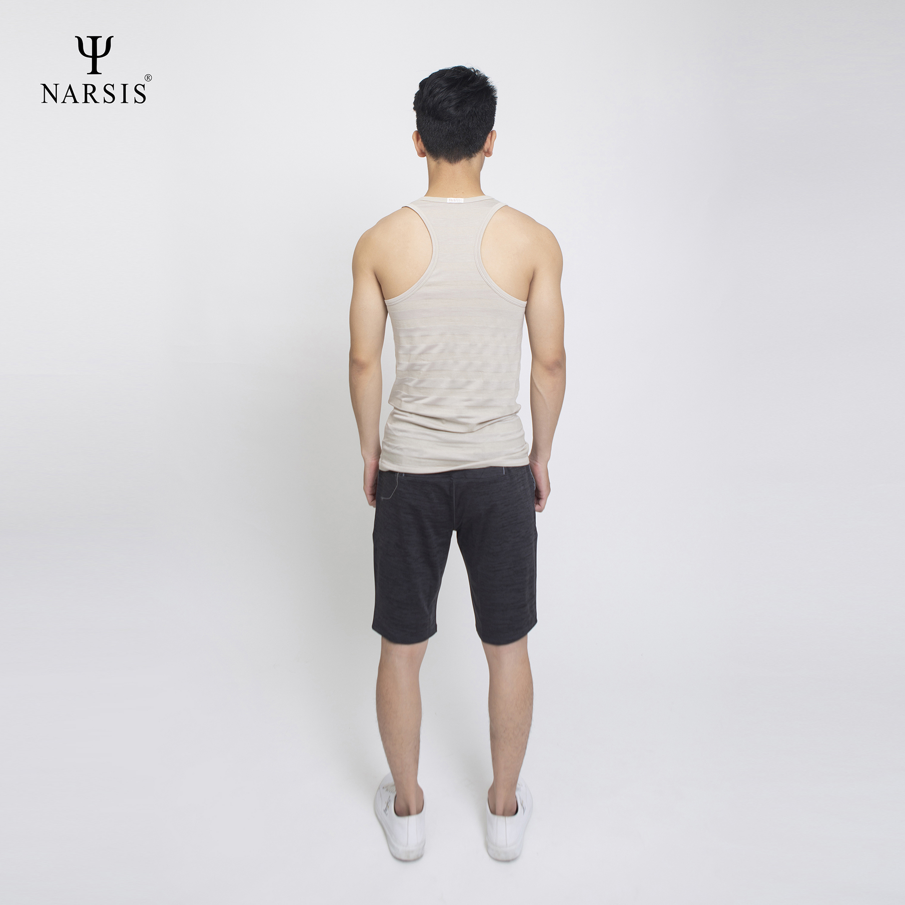 Áo thun ba lỗ nam Narsis D4042 vàng kẻ