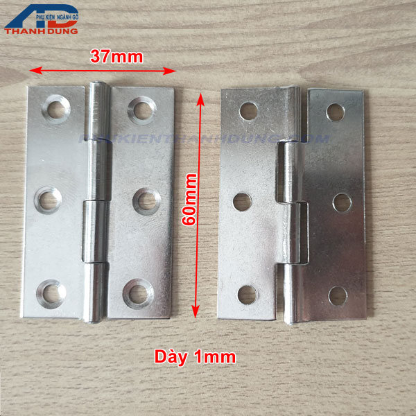 [2 CÁI]Bản Lề Lá Inox Cửa Tủ