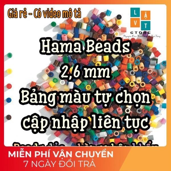[HCM][2.6 Bảng màu 1] 1000 Hạt Peler Beads 26 MMBán Buôn hạt nhựa đồ chơi Hama Beads 26 mm.