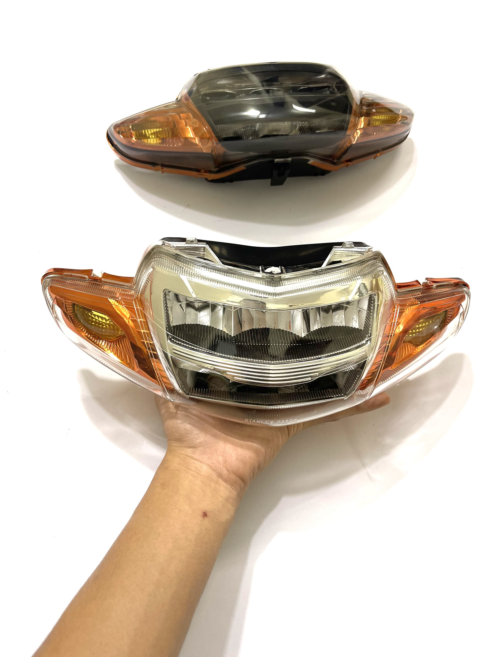 Choá đầu đèn pha led  2 tầng xe Wave nhỏ zx alpha