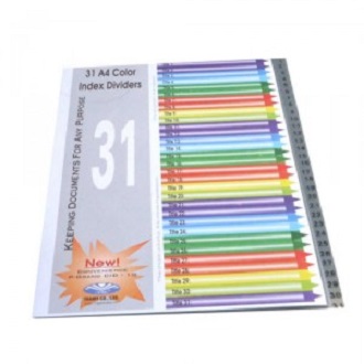Bìa phân trang nhựa 31 số
