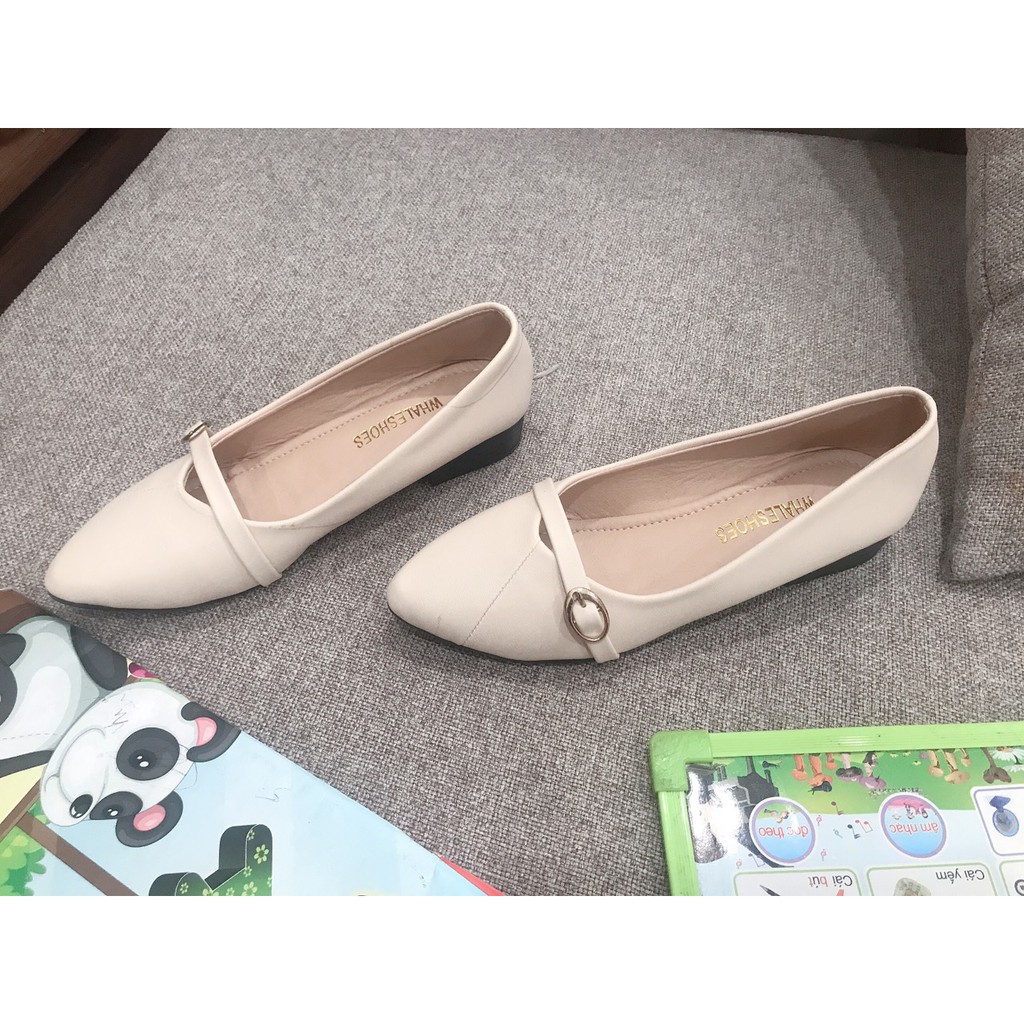 Giày búp bê gắn khóa quai ngang B6